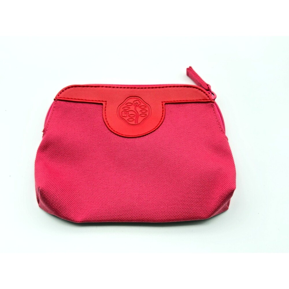 Red Travel Cosmetic Bag Zipper Canvas Makeup Organizer Toiletry Case 7"x5.5"